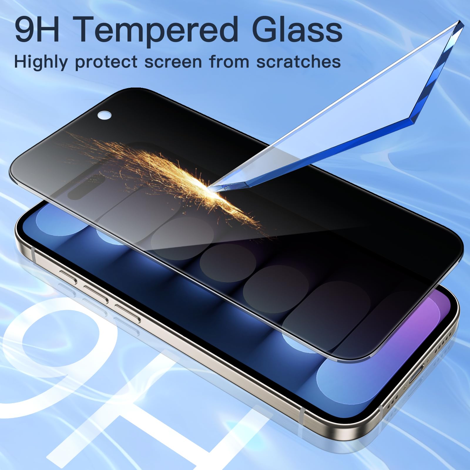 JETech Privacy Screen Protector for iPhone 15 Pro Max 6.7-Inch, Anti-Spy Tempered Glass Film with Easy Installation Tool, 2-Pack 🍁 All In One Marketplace Canada