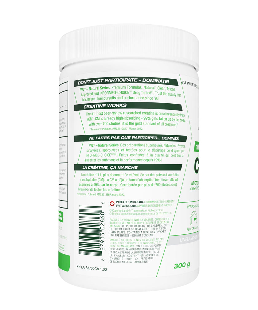 PVL 100% Pure Creatine Monohydrate Powder – Micronized Supplement for Women & Men, Unflavoured Amino Acids & Beta Alanine Friendly, Informed-Choice Tested, 300 g 🍁 All In One Marketplace Canada