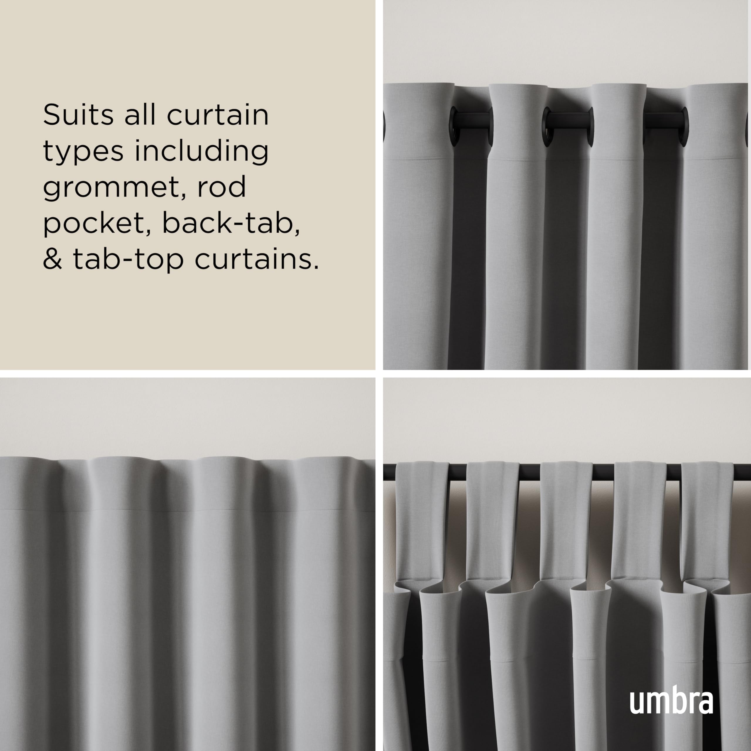 Umbra Twilight Double Curtain Rod Set – Wrap Around Design Ideal for Blackout or Room Darkening Panels, 30 to 84 Inches, Black 🍁 All In One Marketplace Canada