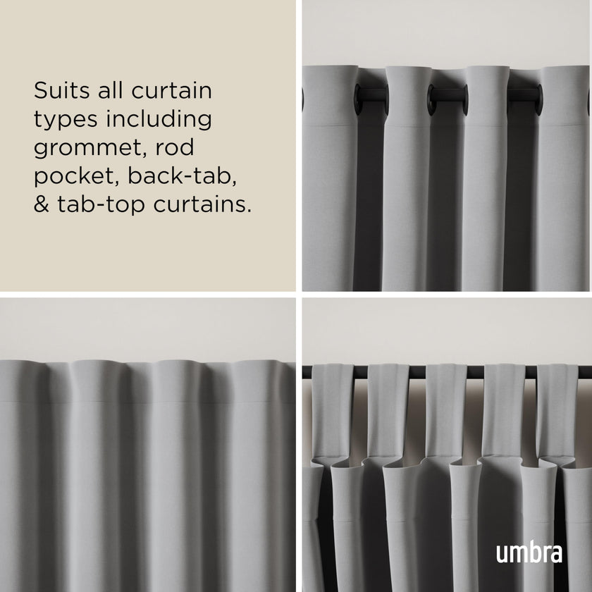 Umbra Twilight Double Curtain Rod Set – Wrap Around Design Ideal for Blackout or Room Darkening Panels, 66 to 144 Inches, Black 🍁 All In One Marketplace Canada