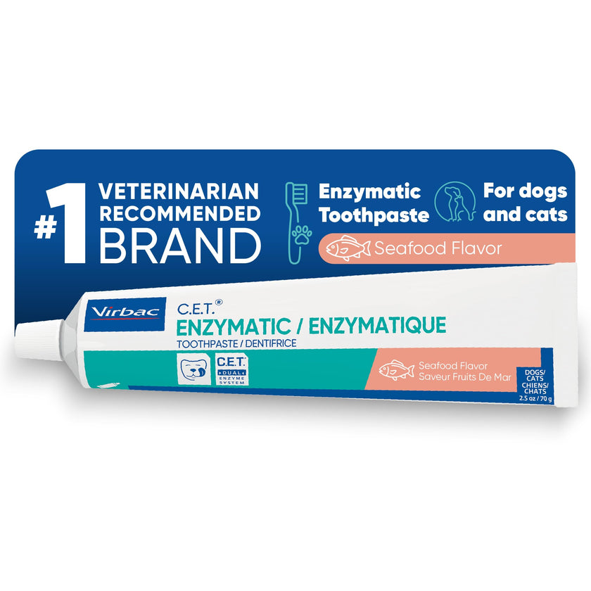 Virbac C.E.T. Enzymatic Toothpaste, Tartar Control, Seafood Flavor, 2.5 oz [packing may vary] 🍁 All In One Marketplace Canada