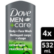 Dove Men+Care Body and Face Wash, with 24-hour Nourishing Micromoisture for Healthy & Smooth Skin, Extra Fresh, Men's Body Wash, 532ml 🍁 All In One Marketplace Canada