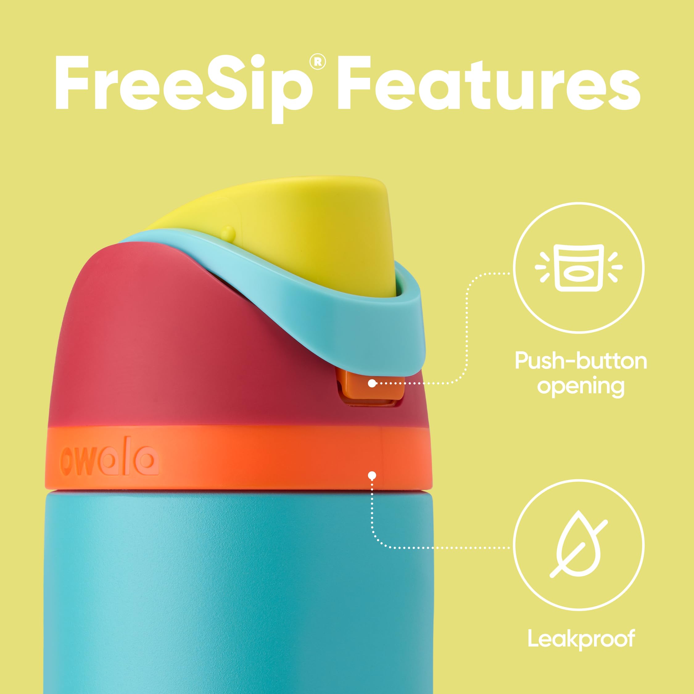 Owala FreeSip Insulated Stainless Steel Water Bottle with Straw for Sports and Travel, BPA-Free, 24-oz, Red/Aqua (Summer Sweetness) 🍁 All In One Marketplace Canada