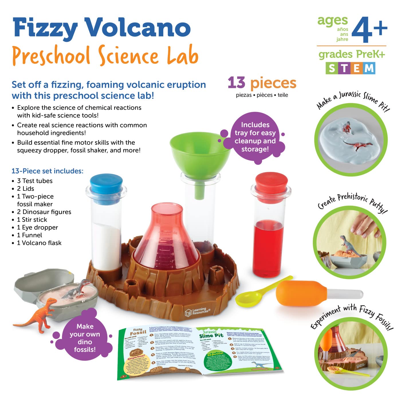 Learning Resources Fizzy Volcano, 13 Pieces, Ages 4+, Preschool Science Lab, Science Kits for Kids, Science Experiments for Kids,STEM Toys for Kids 🍁 All In One Marketplace Canada
