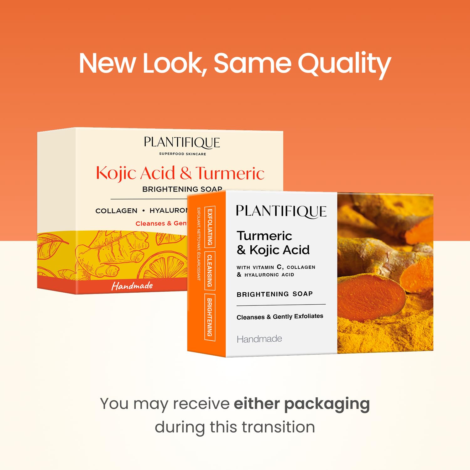 PLANTIFIQUE Turmeric & Kojic Acid Soap for Hyperpigmentation, Lab Tested - 4 Bars with Mesh Net - Face & Body Wash with Hyaluronic Acid, Collagen, Vitamin C - 320g / 11.28 oz 🍁 All In One Marketplace Canada
