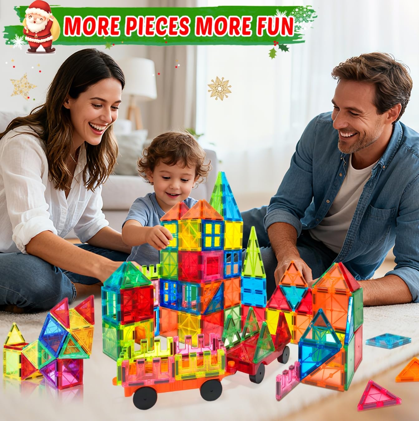100PCS Magnetic Tiles Magnetic Blocks for Kids 3-5 6-8 8-10 Construction STEM Learning Resources Magnet Building Blocks Toddler Toys Christmas Birthday Gifts Toys for 3 4 5 6 7 8+ Year Old Boys Girls 🍁 All In One Marketplace Canada
