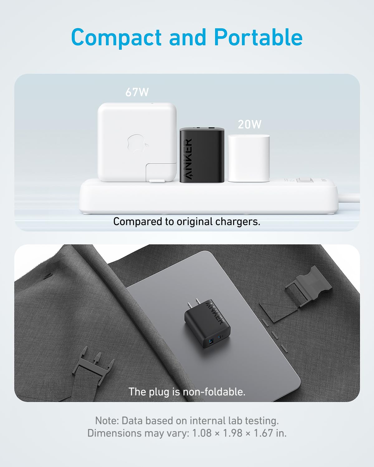 Anker iPhone 17/16 Charger, 2-Pack 20W Fast USB C Charger Block, for iPhone 17/16/16 Pro Max/15 Series/iPad Pro and More (2 Pack & 2 Cable)(Black) 🍁 All In One Marketplace Canada