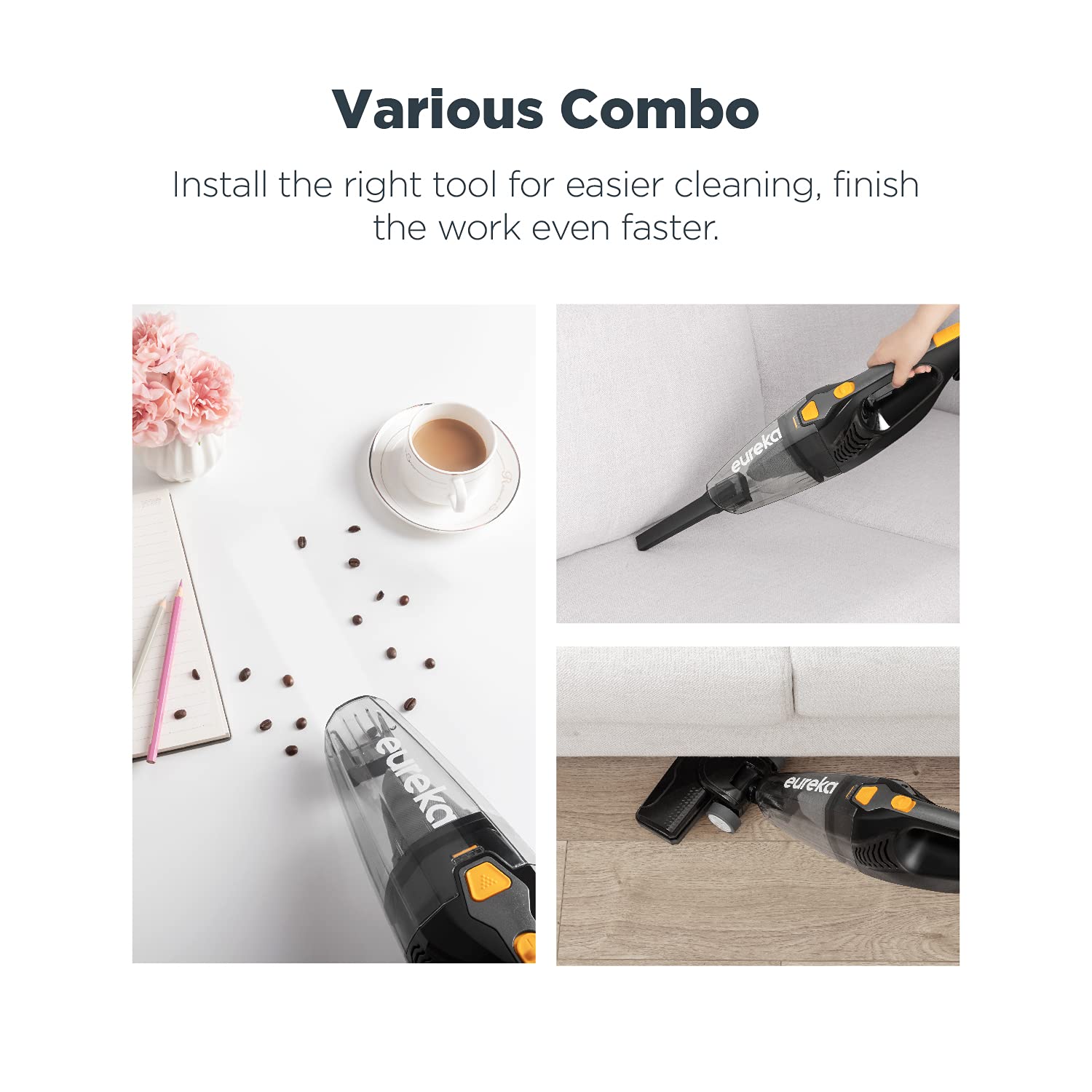 Eureka Home Lightweight Corded Stick Vacuum Cleaner, Powerful Suction Convenient Small Vacuum for Hard Floor, 3-in-1 Hand Vacuum, Blaze Black, NES212C 🍁 All In One Marketplace Canada