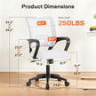 BestOffice Home Office Chair Ergonomic Desk Chair Mesh Computer Chair with Lumbar Support Armrest Executive Rolling Swivel Adjustable Mid Back Task Chair for Women Adults, Black (White) 🍁 All In One Marketplace Canada