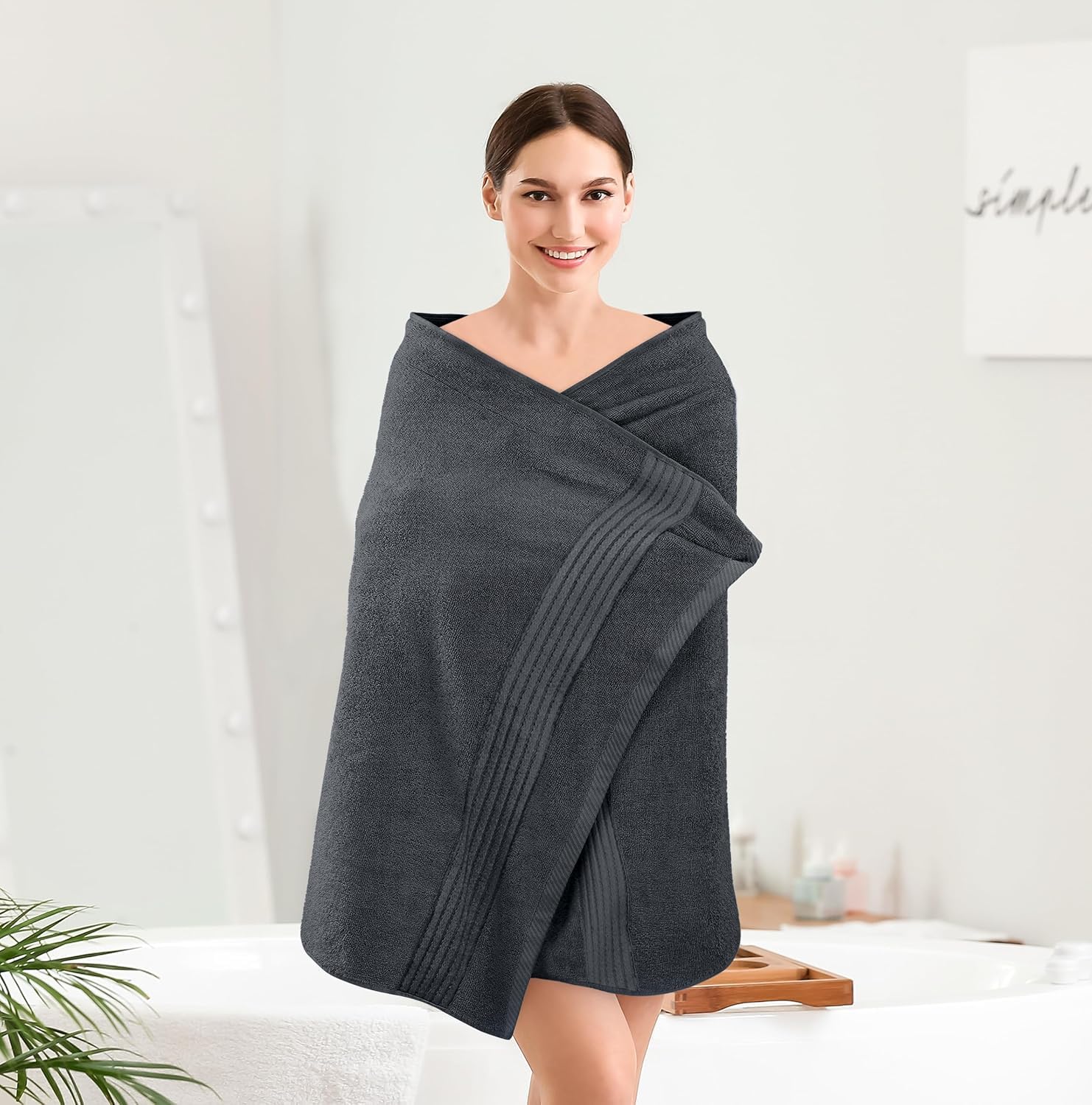 Utopia Towels Premium 100% Combed Ring Spun Cotton Bath Towels, Ultra Soft and Highly Absorbent, 27 by 54 inches, Large Bath Towels, 4 Pack, Grey 🍁 All In One Marketplace Canada