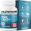 CelluGreen 725mg L-Glutathione MOST POWERFUL AVAILABLE Antioxidant Support for Cellular Health, Liver Detox, Skin & Immune Health, Vegan, Made in Canada. 60 Capsules 🍁 All In One Marketplace Canada