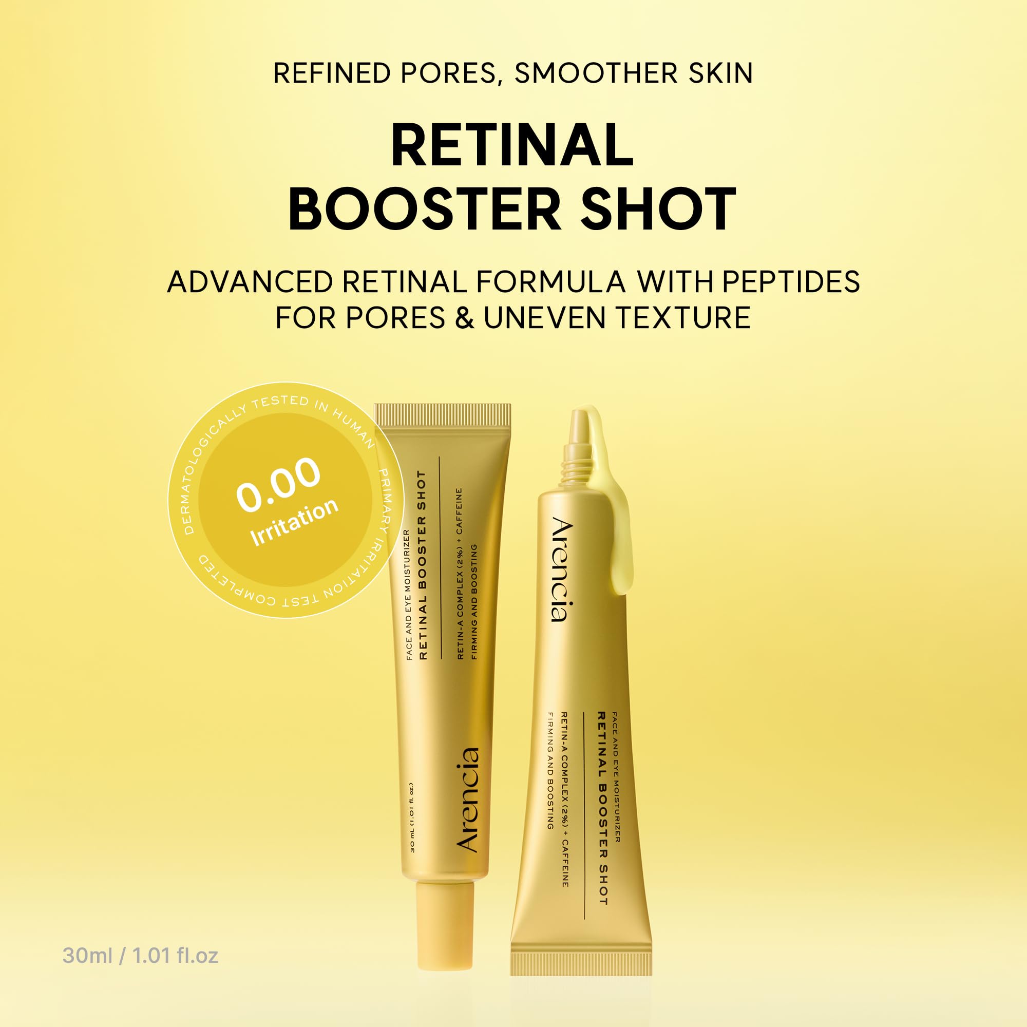 Arencia Retinal Booster Shot Serum, Firming Advanced Night Serum with Caffeine and Ectoin for Mature Skin, Pore Minimizing, WFine Lines & Wrinkles, Korean Skincare 30ml 🍁 All In One Marketplace Canada