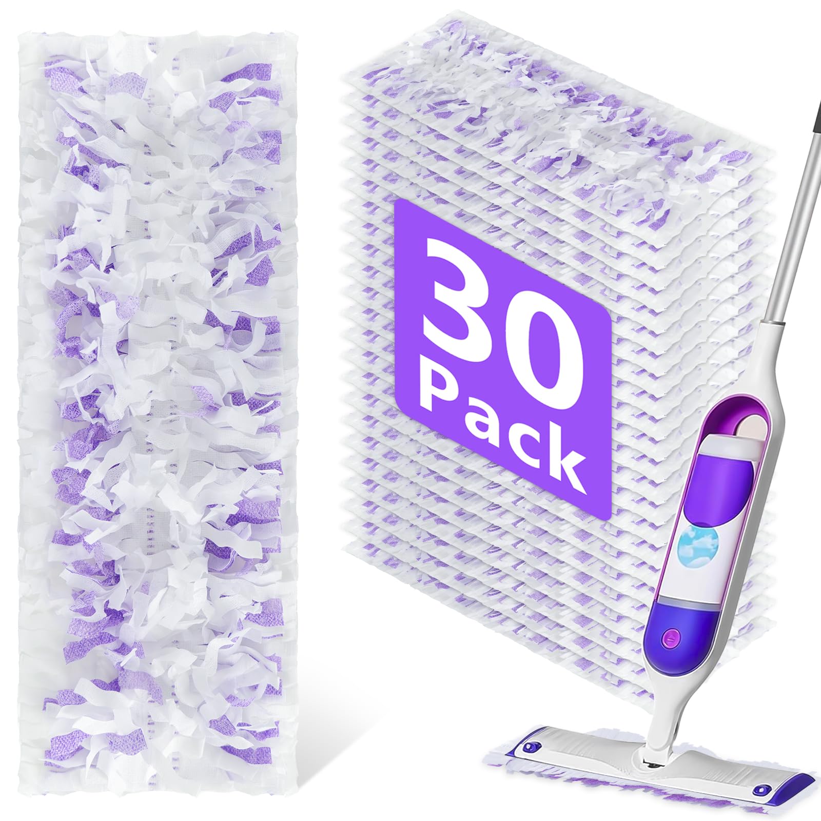 30 Pack Disposable Power Mop Refills Pads for Swiffer Power Mop,Spray Wet Pads Refill for Swiffer,Disposable Swifter Mopping Pads Refills for Multi-Surface Floor Cleaning (Purple-30) 🍁 All In One Marketplace Canada