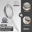 Walfos Fine Mesh Strainers Set, Premium Stainless Steel Sieve and Sifter with Sturdy Handle, Metal Kitchen Strainers Perfect for for Food, Rice, Quinoa, Fruit, Tea, Flour- 3 Sizes 🍁 All In One Marketplace Canada