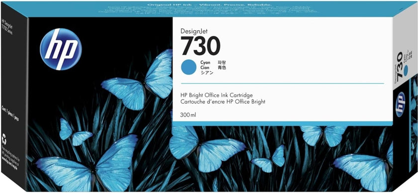 HP 730 (P2V68A) 300mL Cyan Original Ink Cartridge