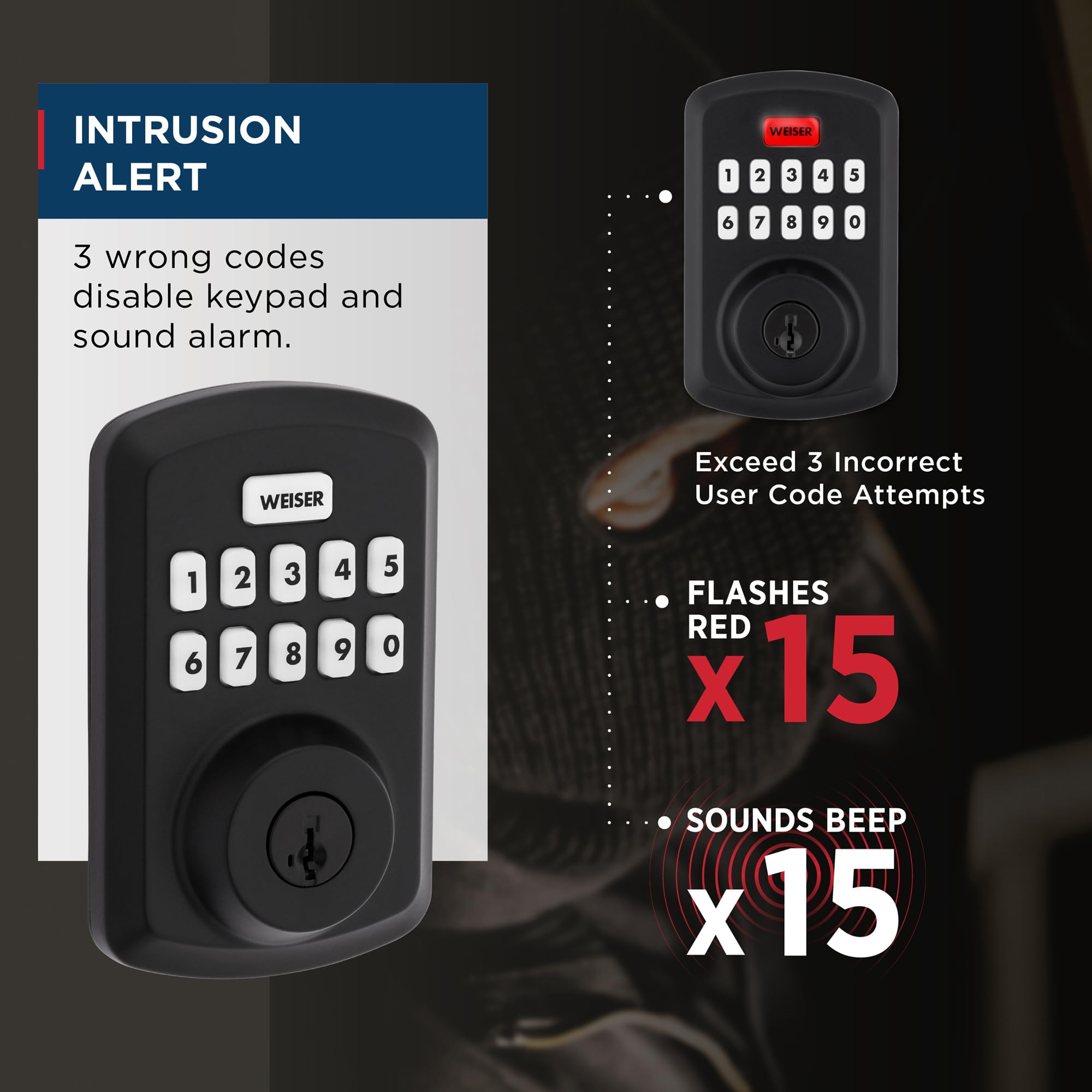 Weiser Powerbolt 3 x Daylon Combo Pack, Keyless Entry Door Lock/Deadbolt with Door Handle/Lever in Matte Black, 10-Button Keypad Door Lock, Electronic Door Locks for Front Door 🍁 All In One Marketplace Canada