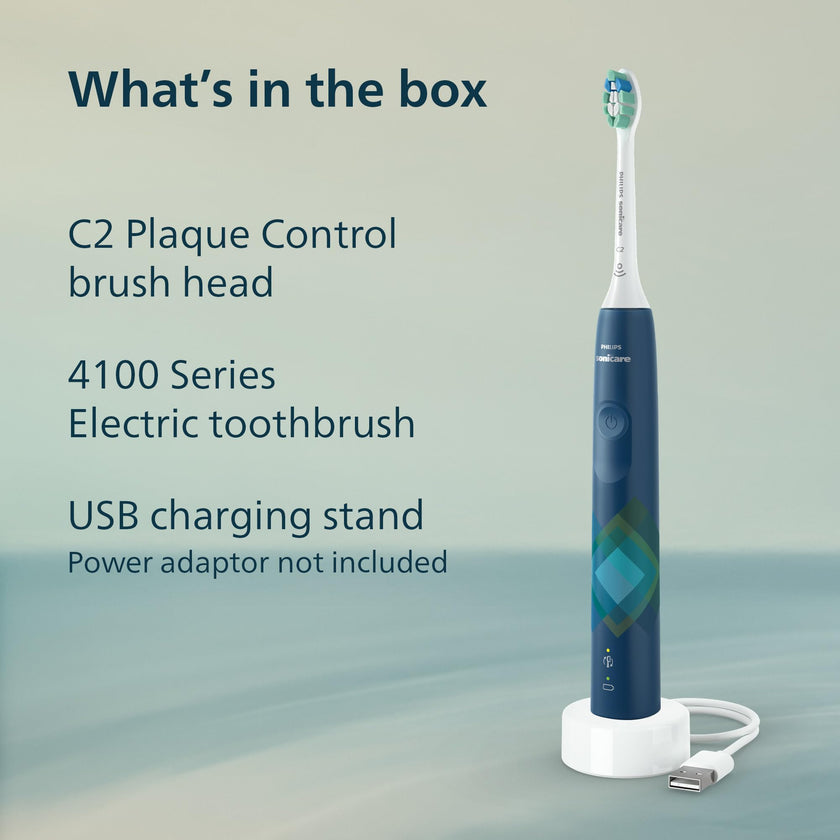 Philips Sonicare 4100 Electric Toothbrush, Sonic Toothbrush with Two Intensity Levels, Pressure Sensor and Timer, Malibu Prismatic, Model HX3689/22 🍁 All In One Marketplace Canada