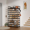 10 Tier Shoe Rack, Large Capacity Tall Shoe Storage Organizer Holds 50-55 Pairs Shoes and Boots, Vertical Shoe Shelf Cabinet with Versatile Hooks for Closet Entryway Garage Bedroom 🍁 All In One Marketplace Canada
