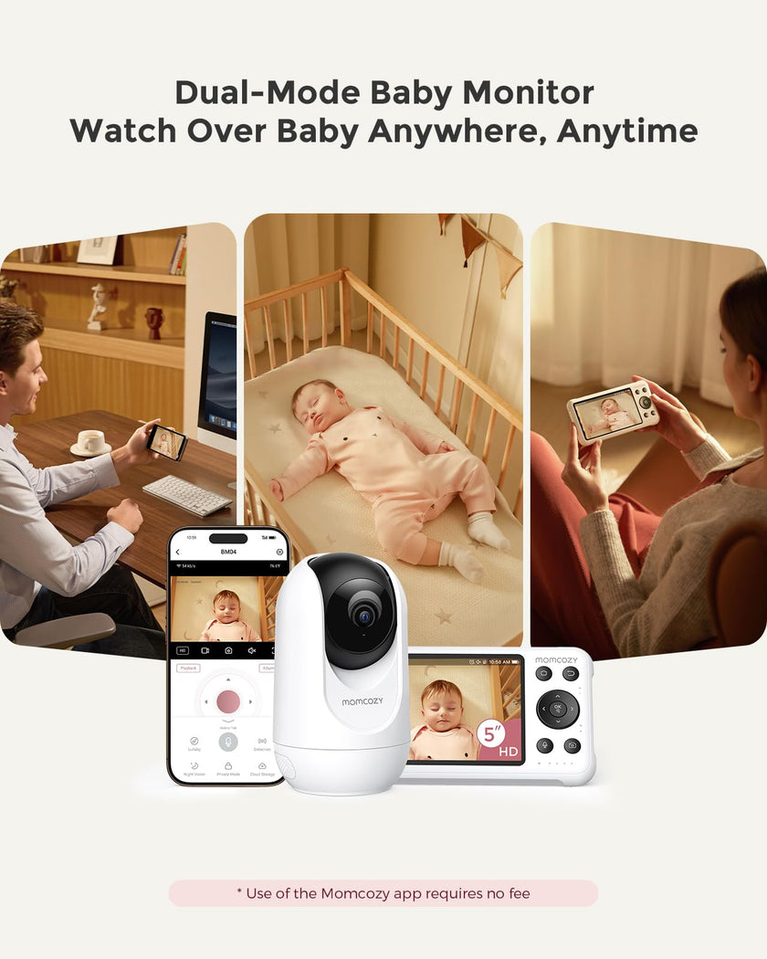 Momcozy Smart WiFi Baby Monitor with Camera and Audio, 5