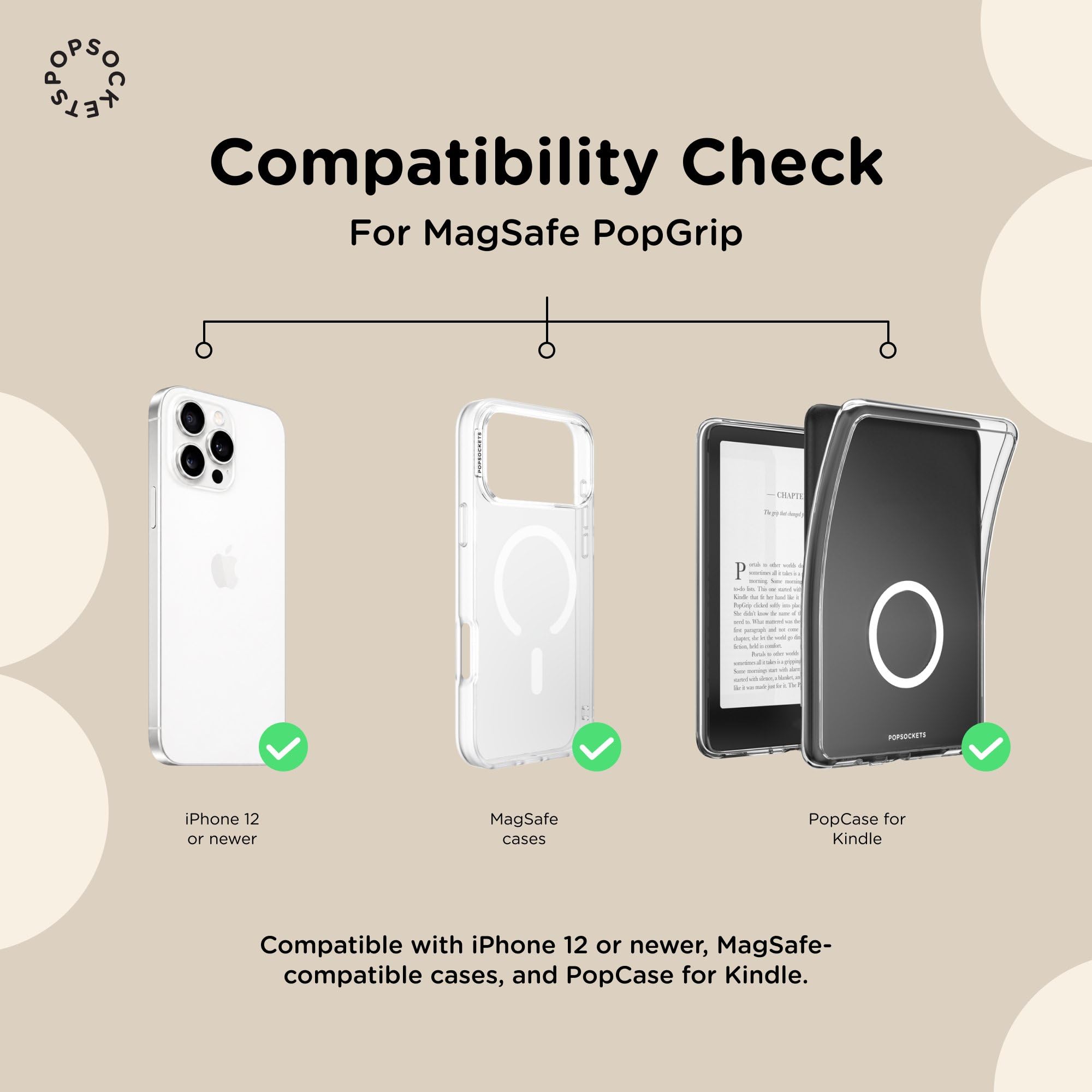 PopSockets Phone Grip for MagSafe with Kickstand, Magnetic Stand, Swappable Top, Secure Hold for iPhone MagSafe Cases, Phone & Tablet Grip - Black 🍁 All In One Marketplace Canada