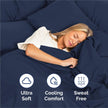 King Size 4 Piece Sheet Set - Comfy Breathable & Cooling Sheets - Hotel Luxury Bed Sheets for Women & Men - Deep Pockets, Easy-Fit, Extra Soft & Wrinkle Free Sheets - Navy Blue Oeko-Tex Bed Sheet Set 🍁 All In One Marketplace Canada