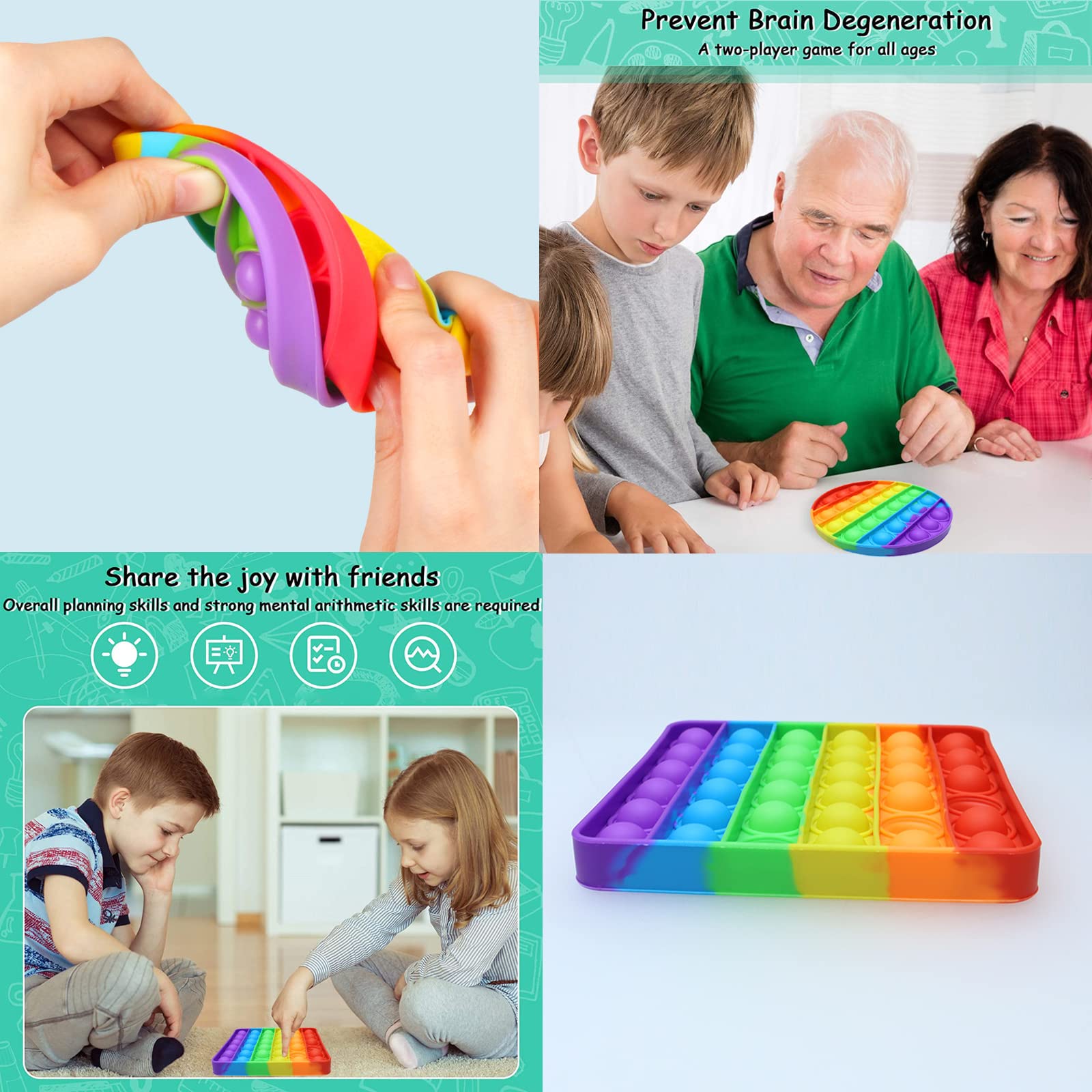 80 Pack Fidget Toys Set,Pop It Relieves Stress and Anxiety Sensory Fidget Toy for Children Girls Adults, Gift for Birthday Party Favors, Classroom Rewards Prizes, Carnival, Piñata Goodie Bag Fillers 🍁 All In One Marketplace Canada