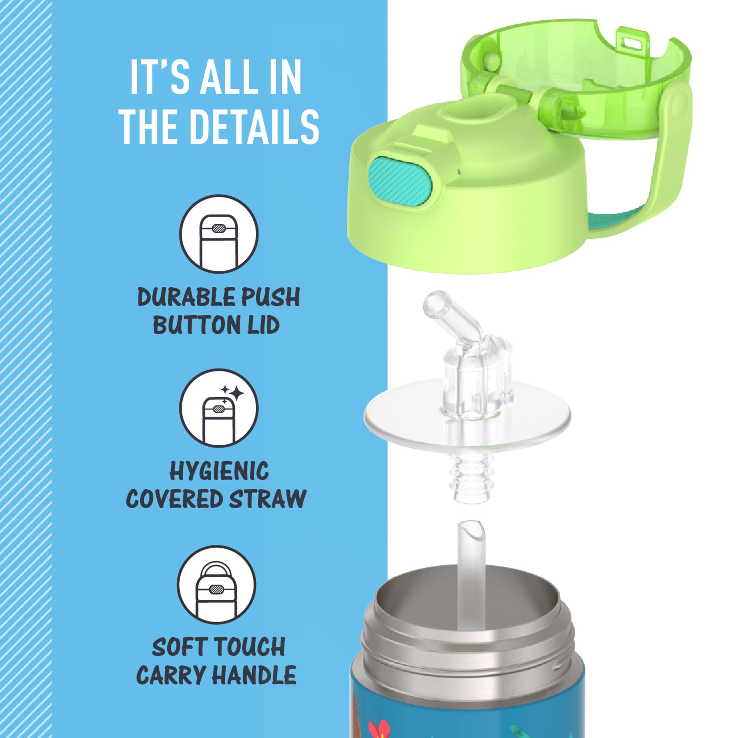 THERMOS FUNTAINER Water Bottle with Straw, 14oz, Moana 🍁 All In One Marketplace Canada
