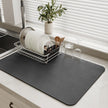 MontVoo-Absorbent Dish Drying Mat-Kitchen Counter Rubber Backed Water Absorbing Drying Mat-Hide Stain Under Dish Mat Quick Dry Coffee Mat-Dark Grey 12''x19'' 🍁 All In One Marketplace Canada