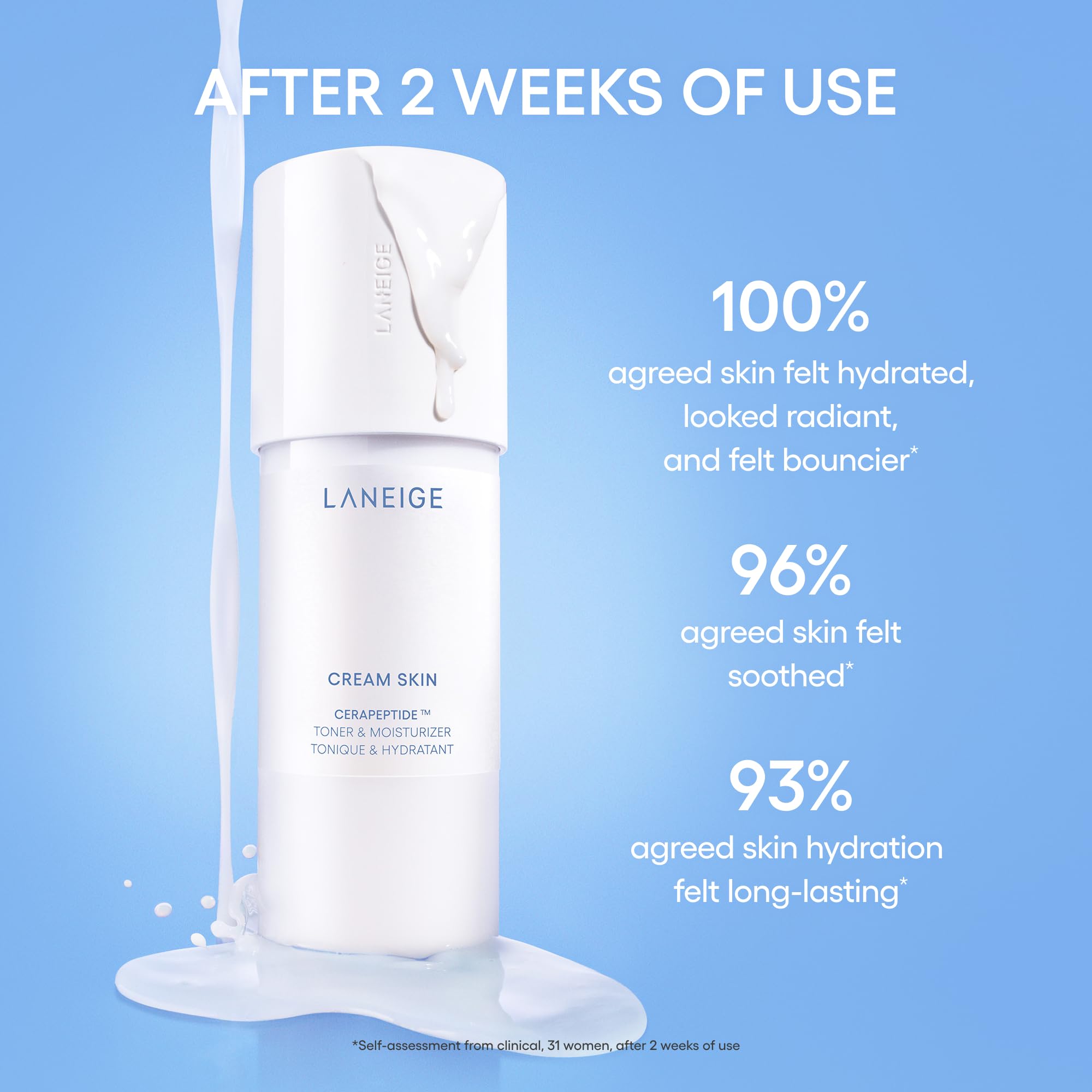 LANEIGE Cream Skin Toner & Moisturizer Mini: Lightweight Refillable Korean Milky Toner with Ceramide & Peptide for Hydration, Firming, & Barrier Support 🍁 All In One Marketplace Canada