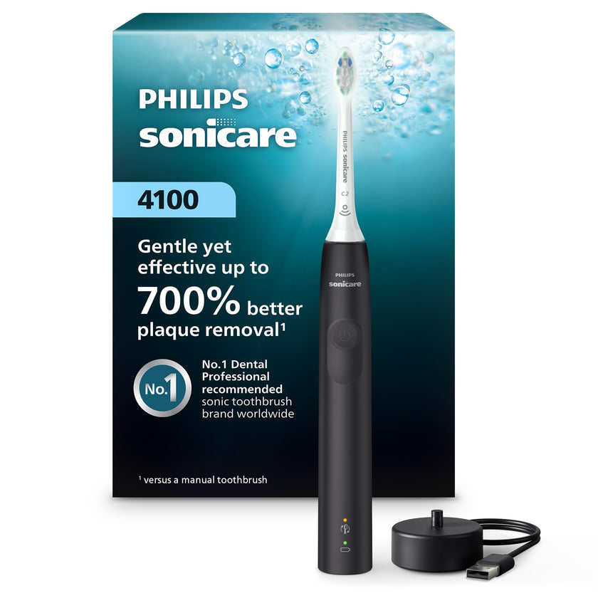 Philips Sonicare 4100 Power Toothbrush, Rechargeable Electric Toothbrush with Pressure Sensor, Black HX3681/24 🍁 All In One Marketplace Canada