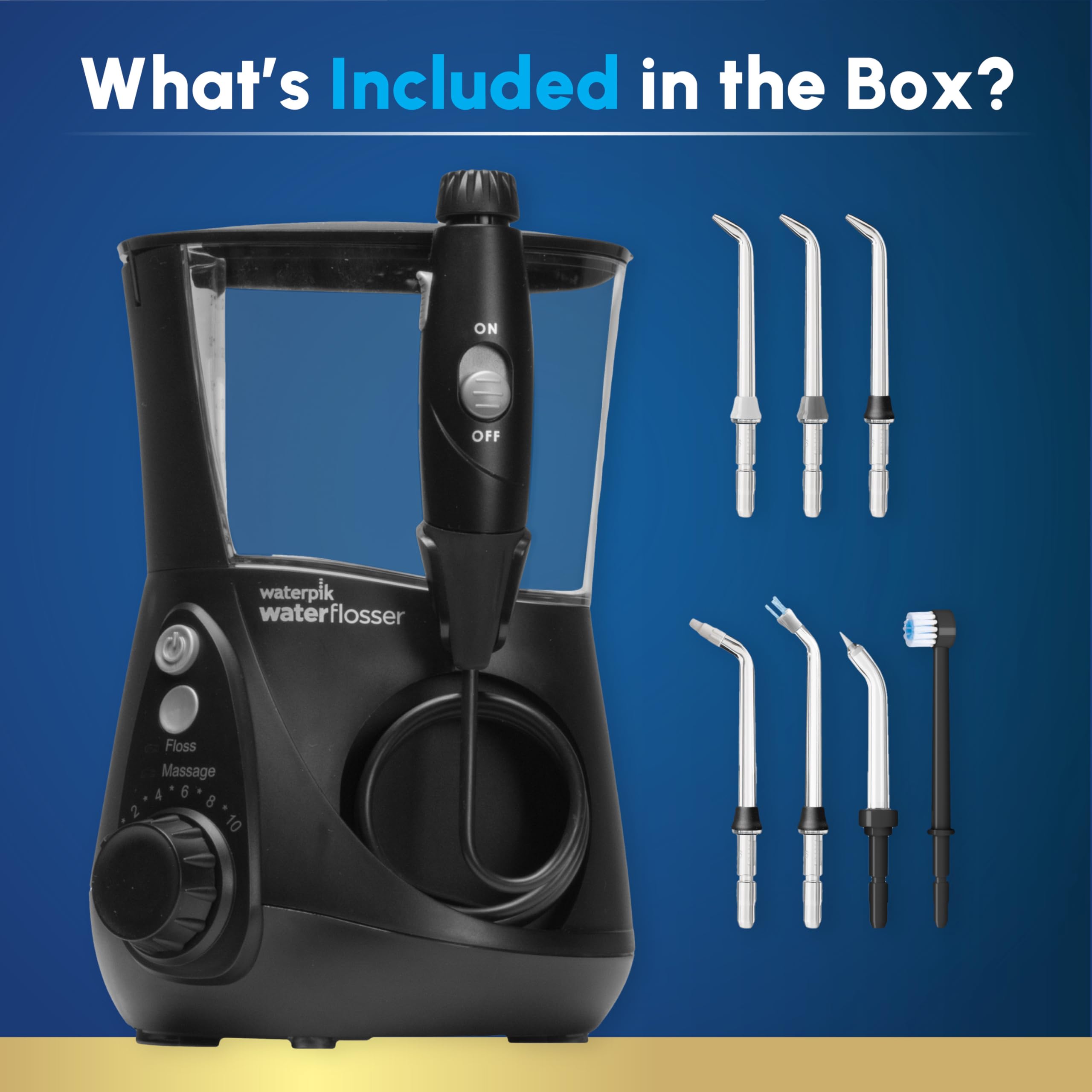Waterpik Aquarius Water Flosser For Teeth Cleaning, Gums, Braces, Dental Care, Electric Power With 10 Settings, 7 Tips For Multiple Users & Needs, CDA Validated, Black WP-662, Packaging May Vary 🍁 All In One Marketplace Canada