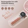Xigmer Portable Fan, Handheld Fans 2-Pack, Mini Fan 5 Adjustable Speeds with Lanyard, Rechargeable Fans 180° Foldable for Makeup,Travel -Pink & Purple 🍁 All In One Marketplace Canada