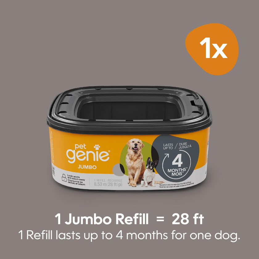 Pet Genie Jumbo Refill Bags - Multi-Layer Continuous film for Waste and Odor - Up to 4 Months of Supply, Only Compatible with Pet Genie Pail 🍁 All In One Marketplace Canada