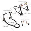 VEVOR Motorcycle Stand Lift, 850lbs Front Rear Combo Stand Lift Stand, Front and Rear Wheel Fork Stand, U+L Fork Swingarm Spool, Compatible with Most Yamaha Honda Kawasaki Suzuki Motorcycles, Black 🍁 All In One Marketplace Canada