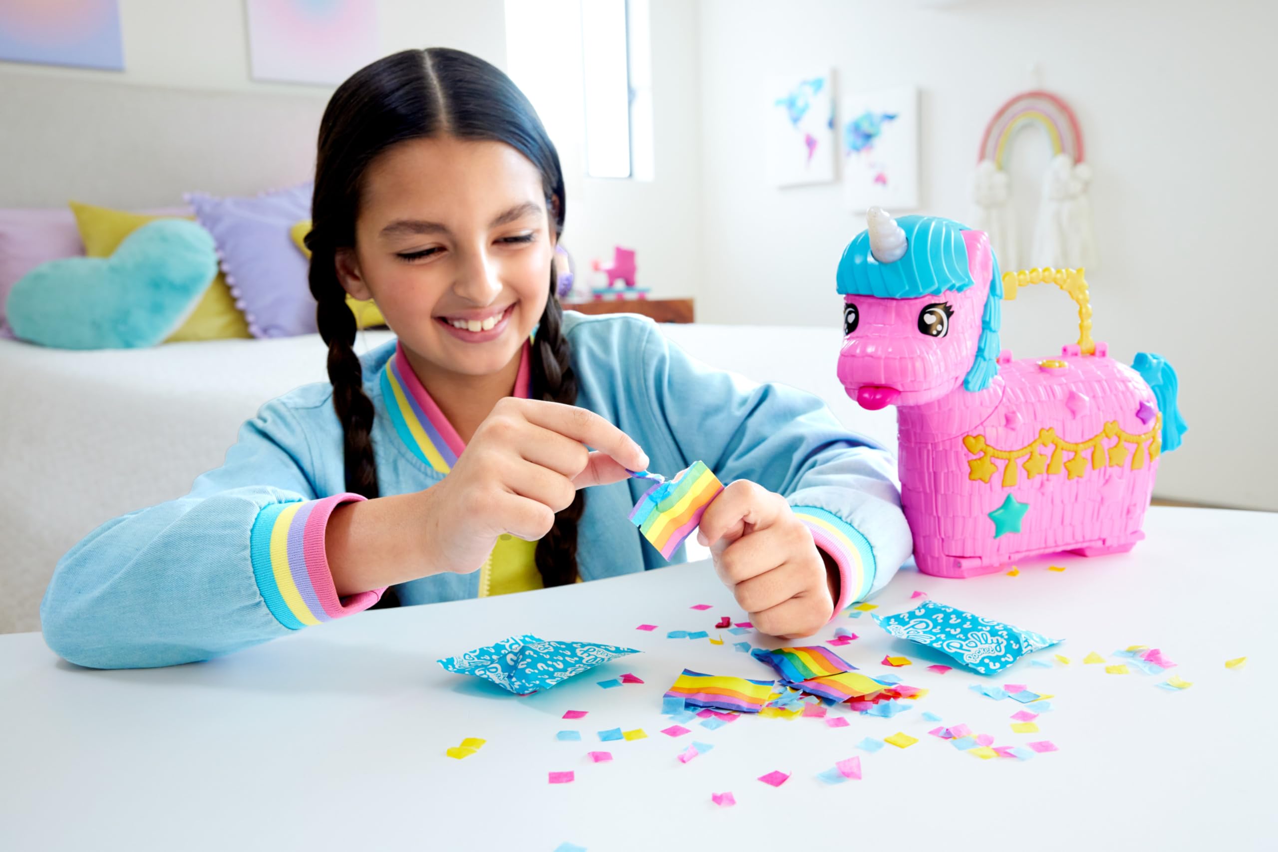Polly Pocket Dolls & Playset with Pets & 25+ Surprise Accessories, Birthday Celebration Unicorn Partyland Playset, Hot Air Balloon Ride 🍁 All In One Marketplace Canada