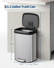 Garvee 13 gal / 50 L Stainless Steel Trash Can with Lid, Large Garbage Can for Kitchen, Rustproof Step-on Kitchen Metal Trash Bin with Liner Rim, Rear Handle, Soft Close Plastic Lid, Silver 🍁 All In One Marketplace Canada