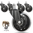 Lifelong Office Chair Wheels Replacement Rubber Chair Casters for Hardwood Floors and Carpet, Set of 5, Heavy Duty Casters for Chairs to Replace Office Chair Mats - Fits 98% 🍁 All In One Marketplace Canada