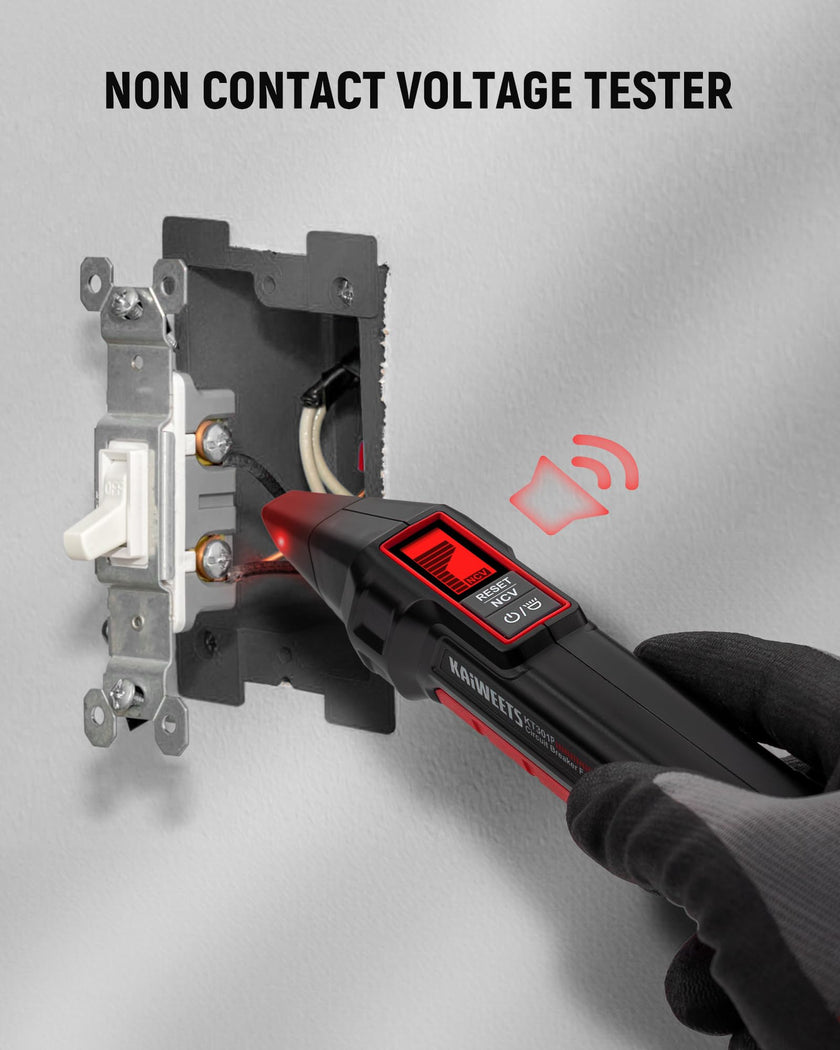 KAIWEETS Circuit Breaker Finder with LCD Display, GFCI Outlet Tester, Electrical Circuit Tracer Tool with NCV Test & Flashlight, Includes Carrying Case and Adapters- KT301P 🍁 All In One Marketplace Canada