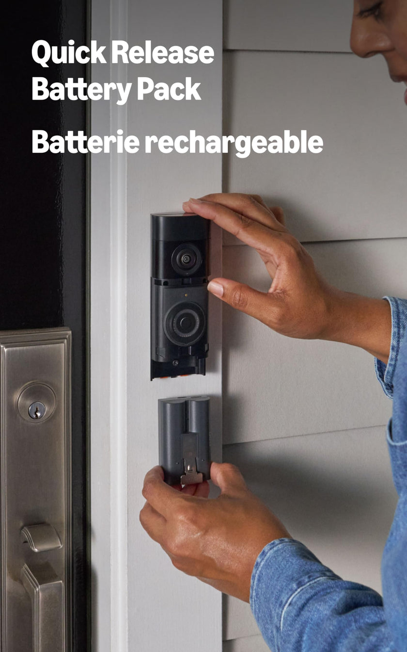 Ring Battery Doorbell Plus (newest model), Retinal 2K with wide-angle video, up to 6x Enhanced Zoom, Night Vision, and Quick Release Battery Pack, Nickel Silver 🍁 All In One Marketplace Canada