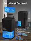 EasyAcc Dehumidifiers for Home Basements, 40oz Air Dehumidifier for Home(450sq ft) with Handle/7 LED Lights, Ultra Quiet & Auto Shut off Dehumidifiers for Bedroom Bathroom Closet RV 1200ml Black 🍁 All In One Marketplace Canada