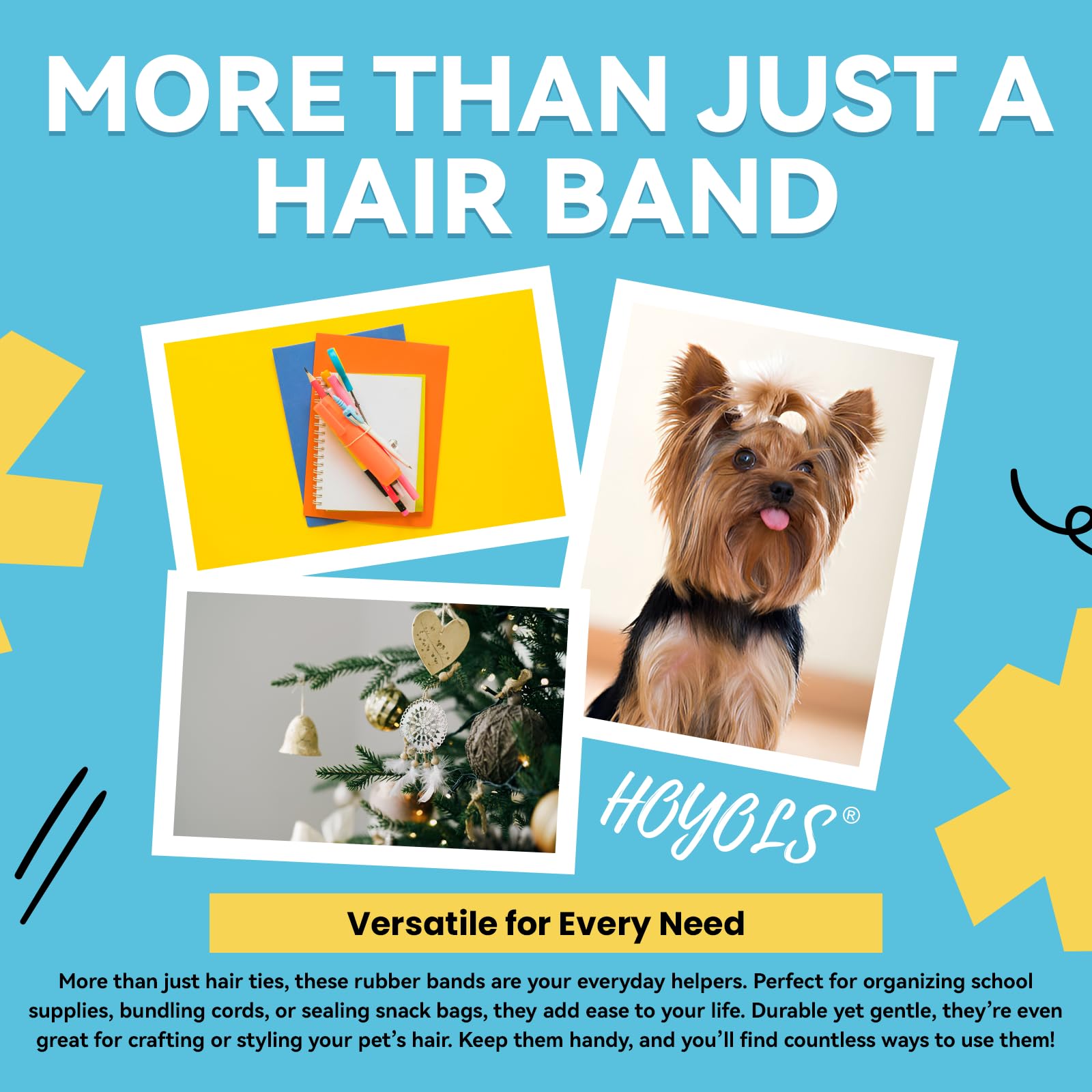 Hoyols Clear Hair Elastics 1500pcs, Strong Hold Small Mini Rubber Bands, No Damage No Crease Ponytail & Braids for Kids, Thick & Durable 🍁 All In One Marketplace Canada