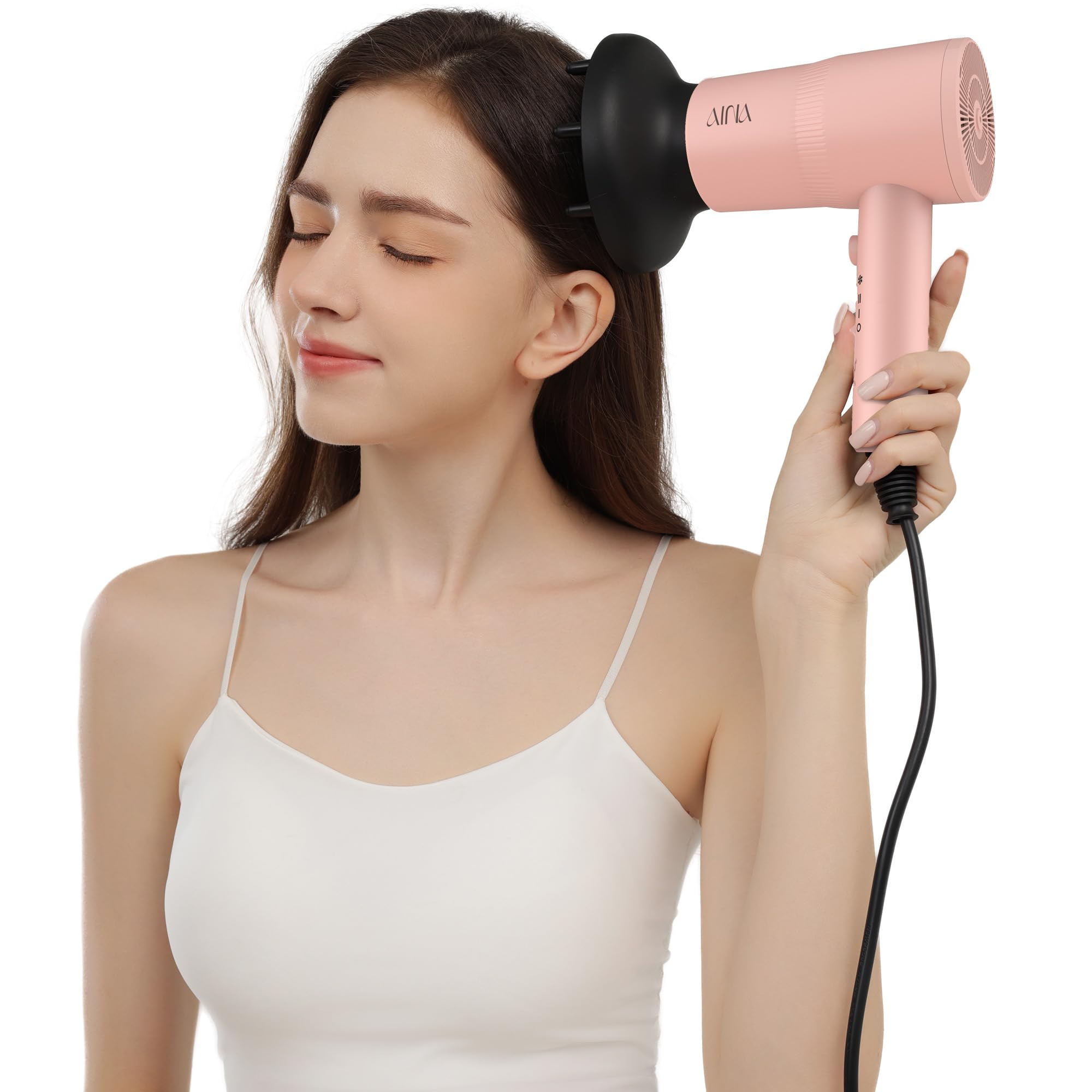 AINA Diffuser Hair Dryer Full-Featured Blow Dryer 110V/1600W(Babe Pink) 🍁 All In One Marketplace Canada