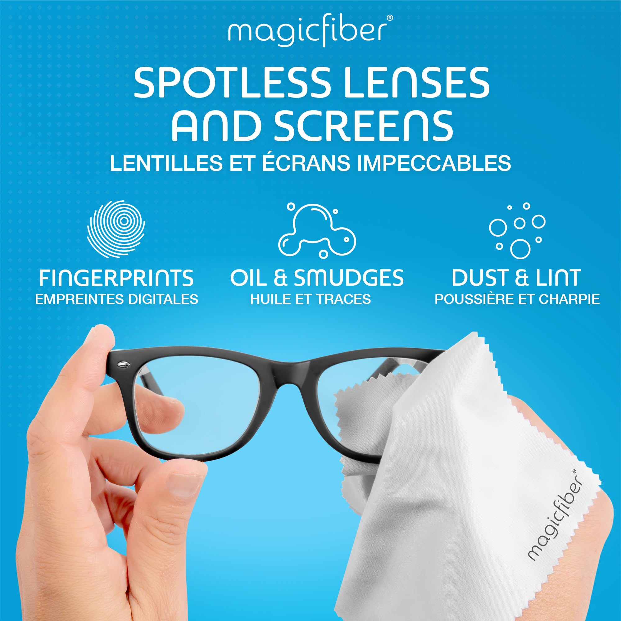 MagicFiber Microfiber Cleaning Cloths 6 Pack 6x7”- Premium Eye Glasses Cleaner for Lens and Screens I Scratch-Free Streak-Free Lint Free 🍁 All In One Marketplace Canada