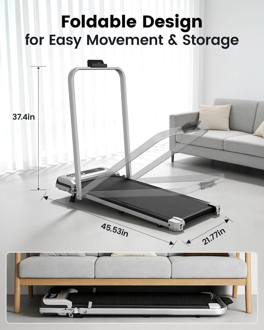 Yagud Walking Pad with 8% Incline, 3 in 1 Treadmill for Home & Office, 2.5HP Under Desk Treadmill with Handle, Portable Treadmill with Remote Control & Led Display, No Installation 🍁 All In One Marketplace Canada