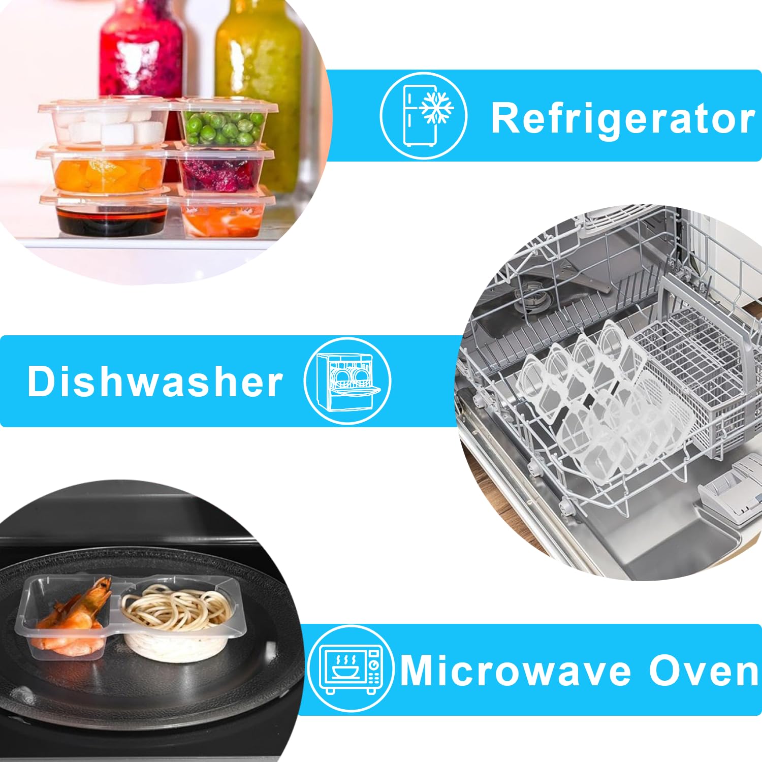 Pure Future 20-Pack Reusable Double Compartment Snack Containers with Lids - BPA-Free PP Meal Prep Bento Boxes for Lunch, Fruit & Dips, Microwave/Dishwasher Safe 🍁 All In One Marketplace Canada