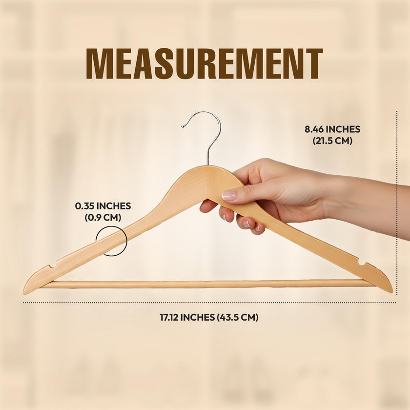 Utopia Home Premium Wooden Hangers 30 Pack - Heavy Duty & Durable Coat Hanger - Wood Hanger with 360-Degree Rotatable Hook - Clothes Hangers with Non-Slip Shoulder Notches For Shirts & Coats (Natural) 🍁 All In One Marketplace Canada