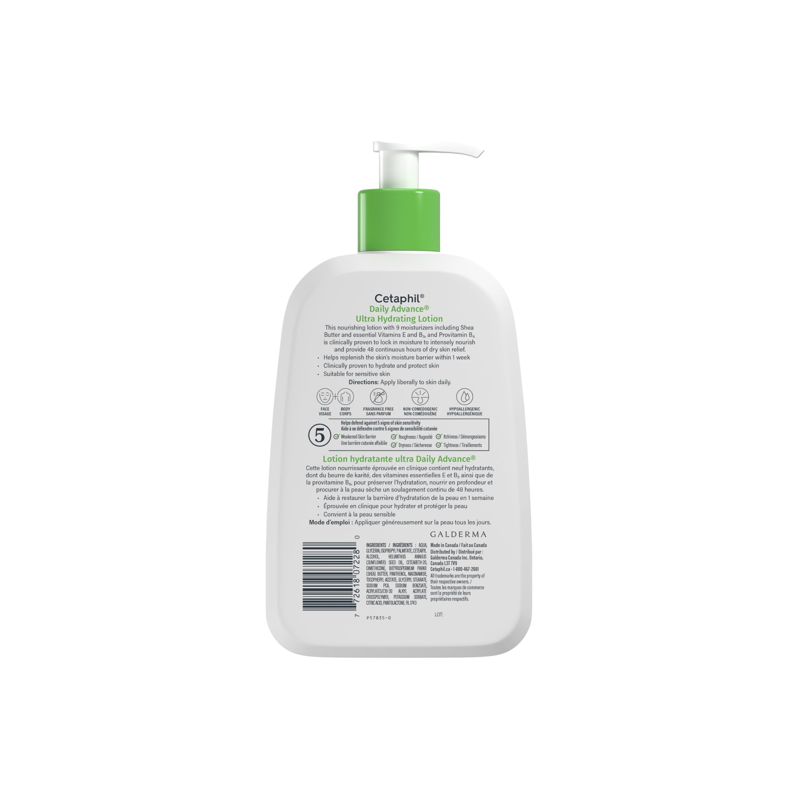 Cetaphil Daily Advance Body Lotion, Ultra Hydrating Body Lotion with Shea Butter for Dry & Sensitive Skin, 48Hr Hydration, Non-Greasy, Non-Comedogenic, Dermatologist Recommended, 473ml 🍁 All In One Marketplace Canada