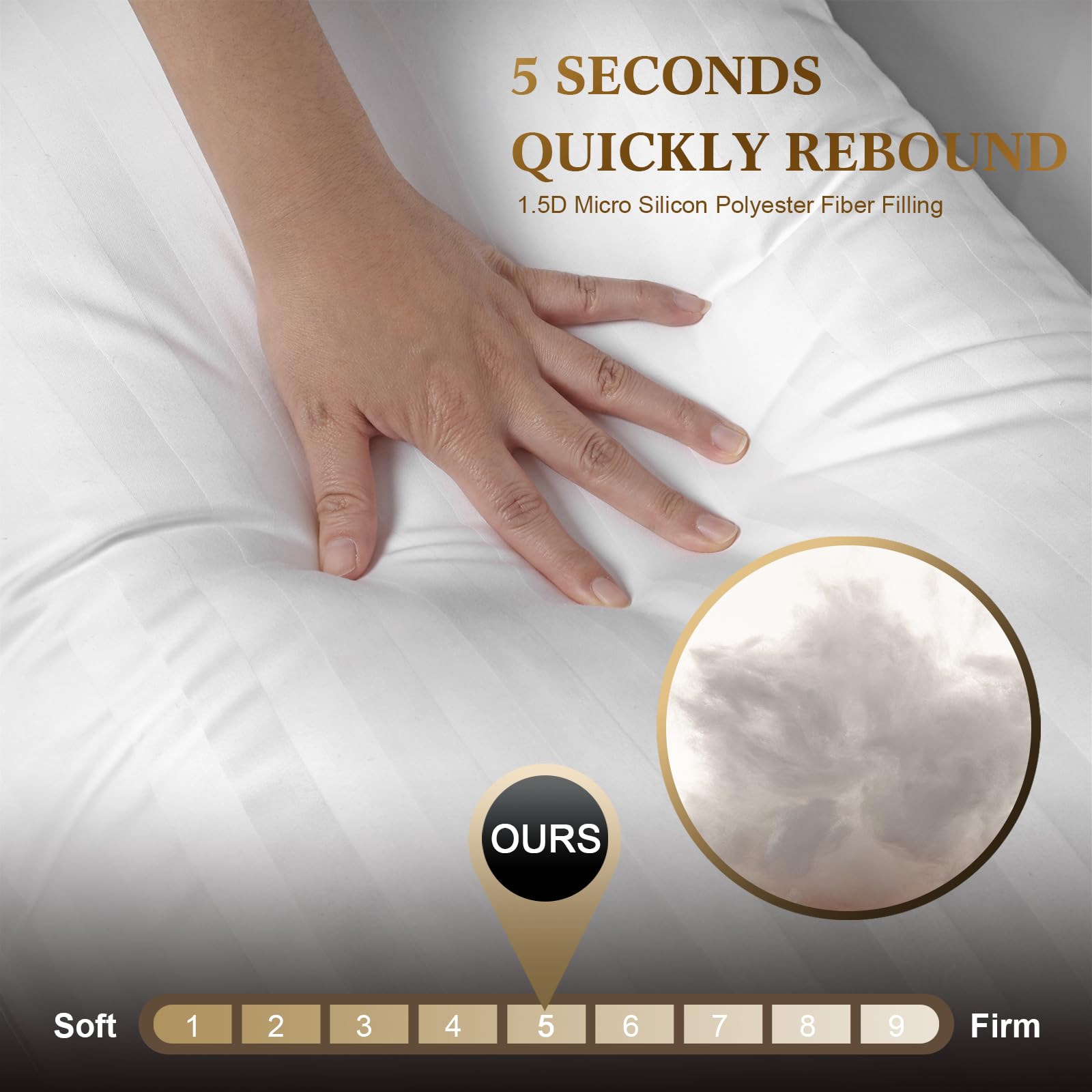 SHERWOOD Pillows King Size 2 Pack Hotel Pillow with Cotton Cover and Down Alternative Fiber Fill Bed Pillow for Sleeping (White, King 20x36 inch) 🍁 All In One Marketplace Canada