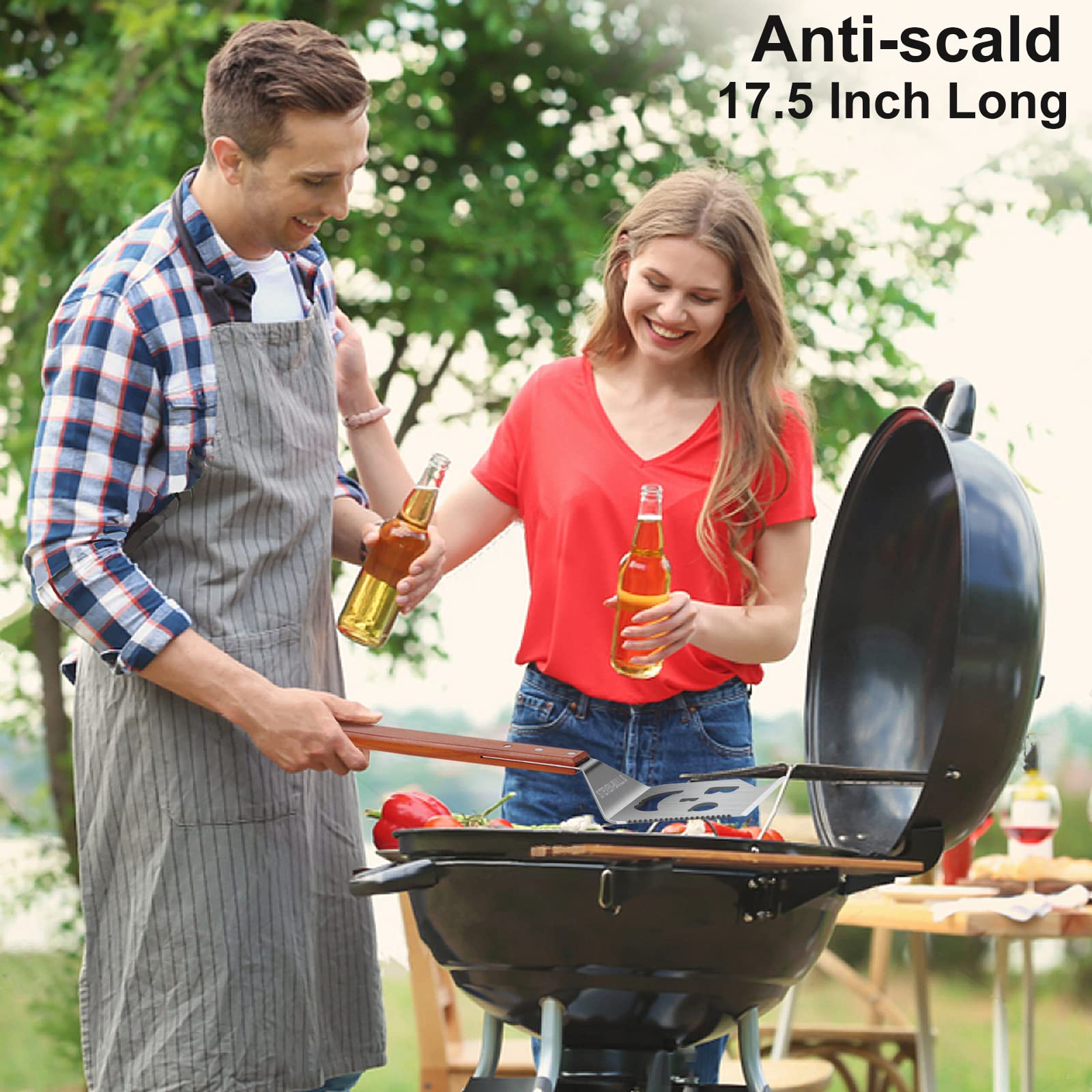 BBQ Accessories for Grill, 7 in 1 Grill Spatula with Fork,17 Inch Barbecue Tools, Dad Gifts, Gifts for Men, Dad, Husband 🍁 All In One Marketplace Canada