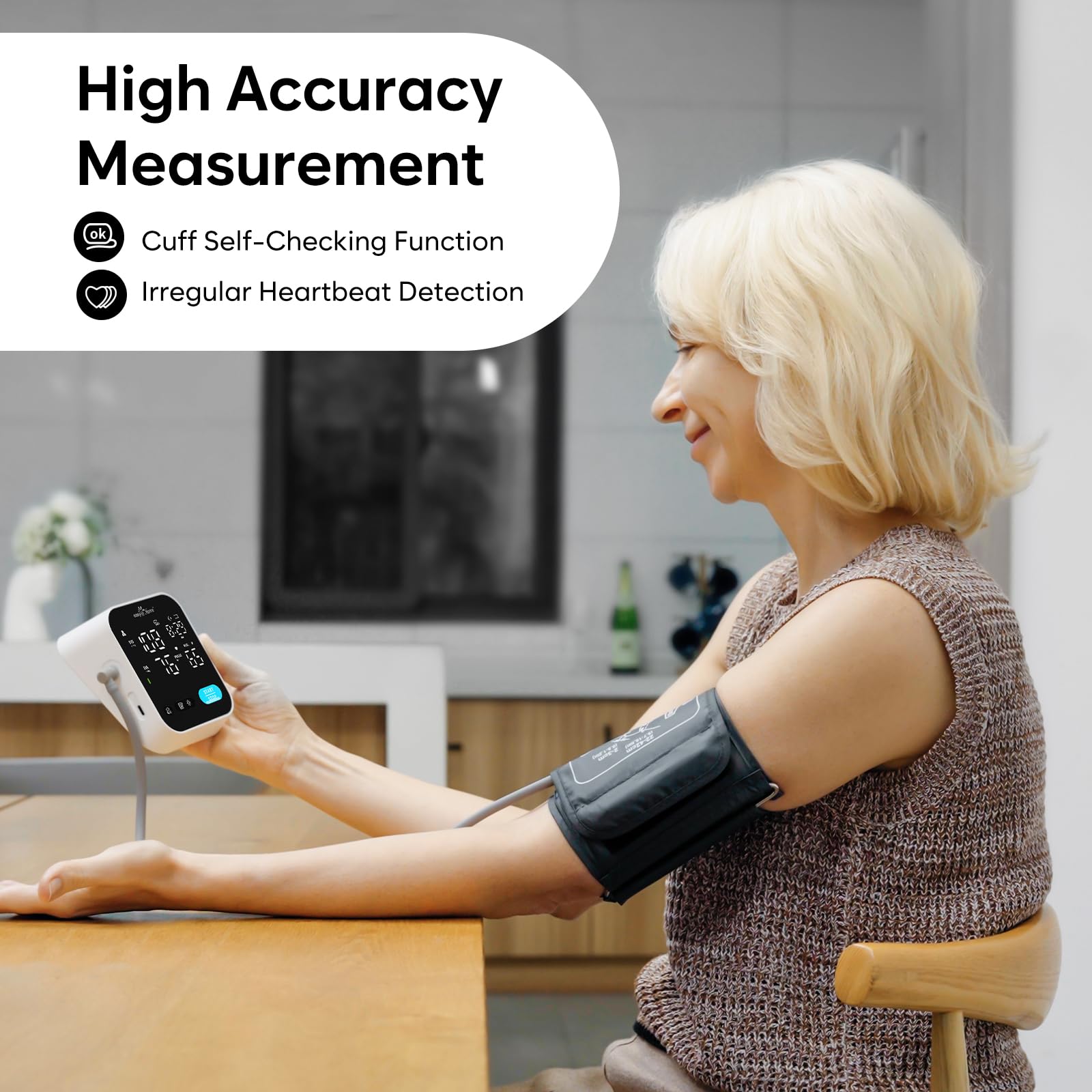 Bluetooth Blood Pressure Machine for Home Use – Easy@Home Smart BP Monitor with Free MyHeartPal App, Voice Function & LED Screen, Supports Apple & Android Devices, EBP-703T 🍁 All In One Marketplace Canada